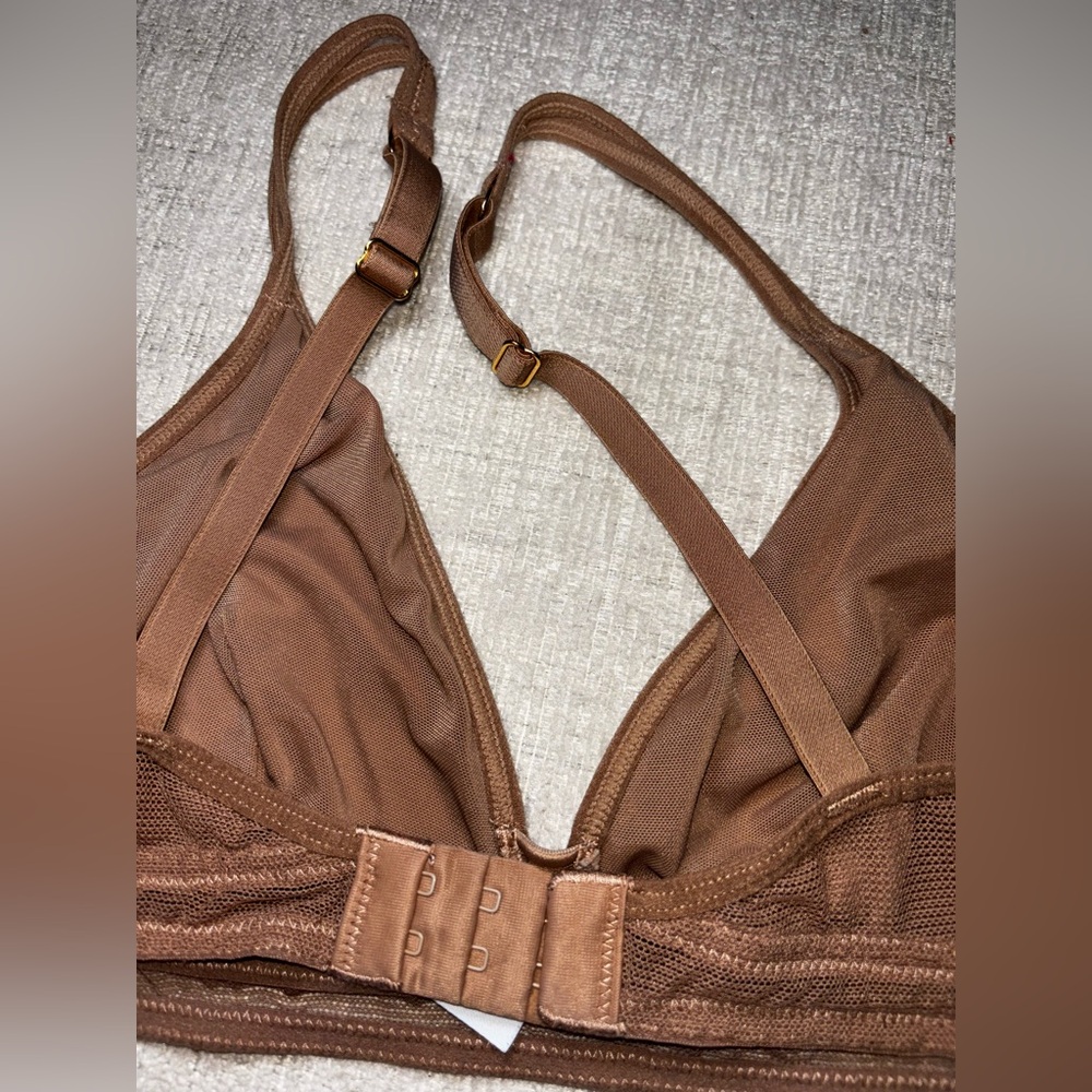 Lively All.You Bralette Large Mocha Brown Mesh Wireless Everyday Bra Soft Girl - Picture 6 of 7